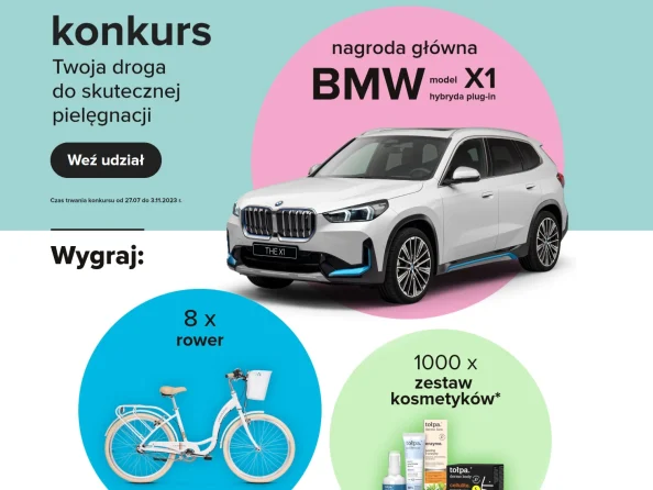 Wygraj wspaniałe BMW X1 w konkursie Tołpa i Hebe